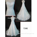 graceful lace beaded wedding gown in hot sell with discount